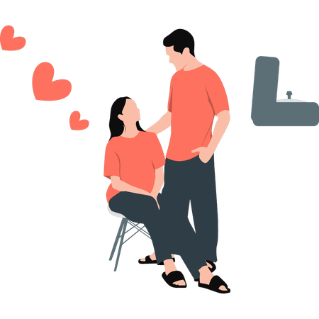 Man proposing his wife  Illustration