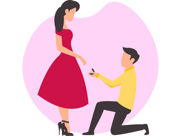 Man Proposing  Illustration