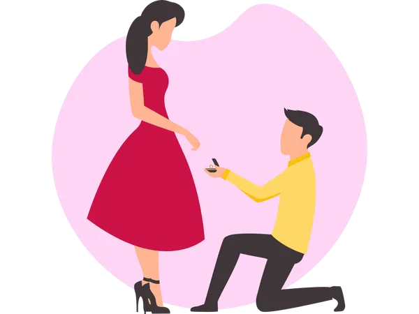 Man Proposing  Illustration