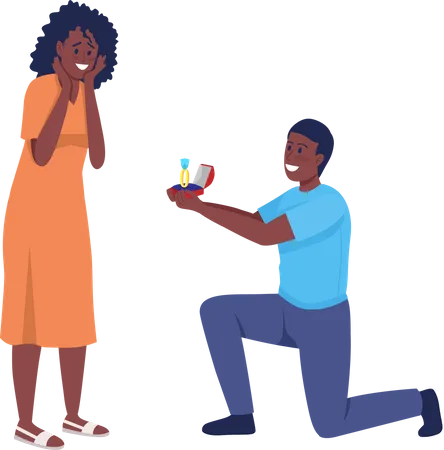 Man proposing to his beloved  Illustration