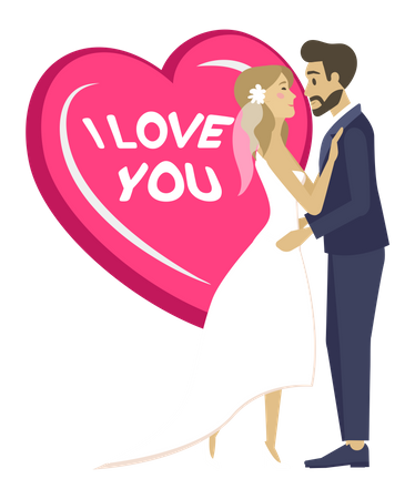 Man proposing wife for marriage Illustration