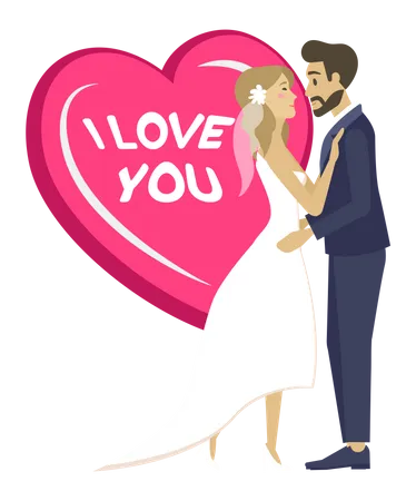 Man proposing wife for marriage  Illustration