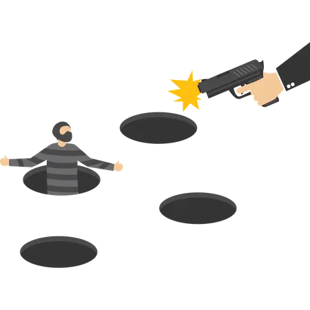 Man protecting self from online scam  Illustration