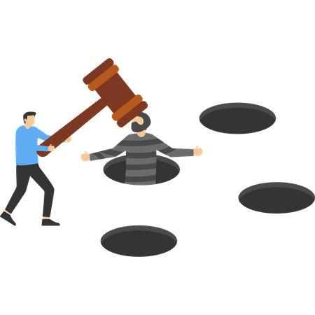 Man protecting self from online scam  Illustration