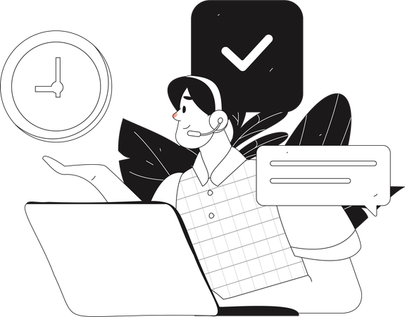 Man provide Customer Service  Illustration