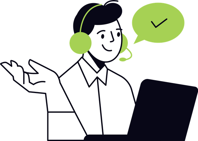 Man provide online customer support  Illustration