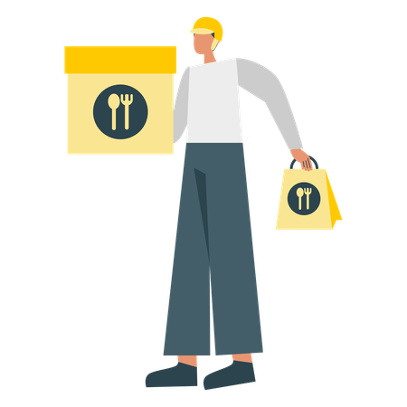 Man provide Takeout Delivery  Illustration