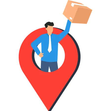 Man providing Delivery Service  Illustration