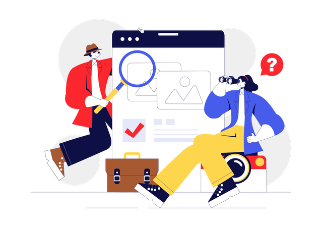 Man providing detective service  Illustration