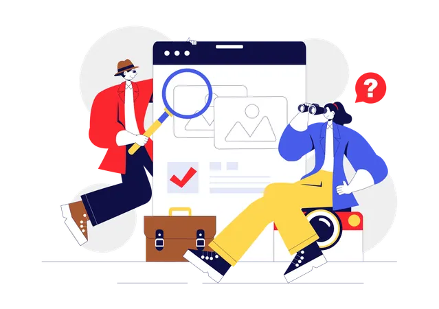 Man providing detective service  Illustration