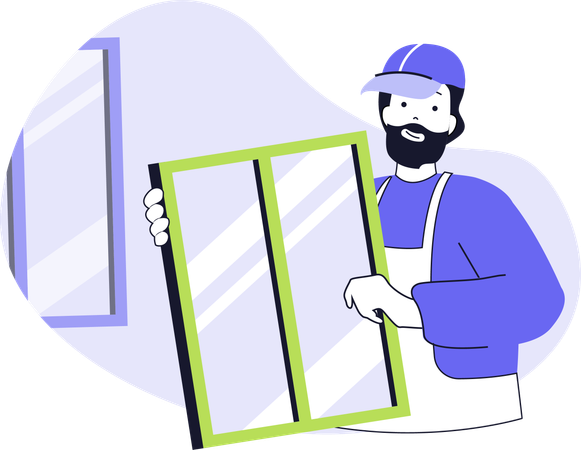 Man providing handyman service  Illustration