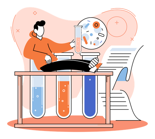 Man providing laboratory diagnostic service  Illustration