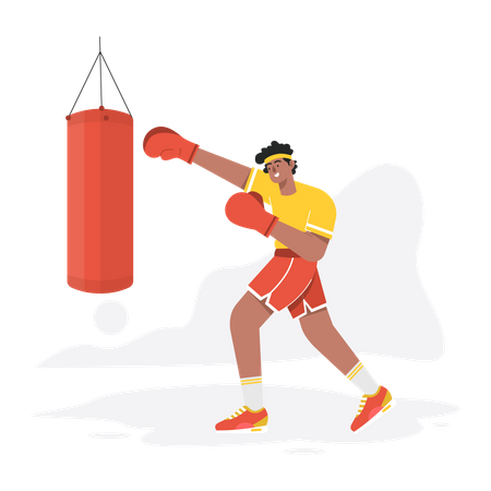 Man punching with boxing gloves Illustration