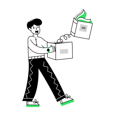 Man Purchase Book  Illustration