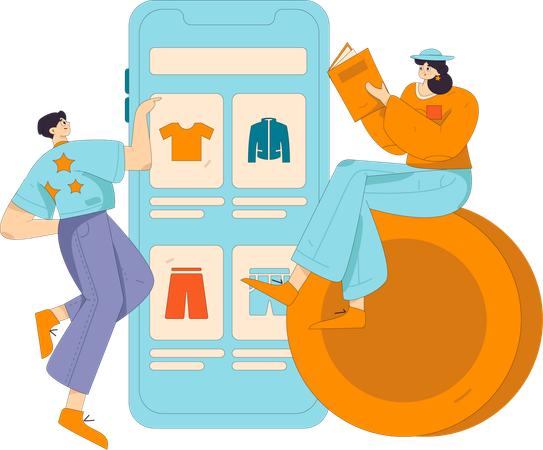 Man purchase from sale offers  Illustration