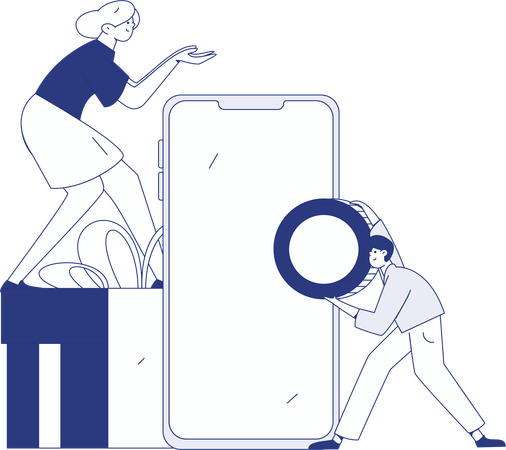Man purchases products for his wife  Illustration