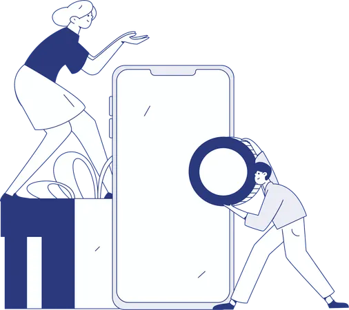 Man purchases products for his wife  Illustration