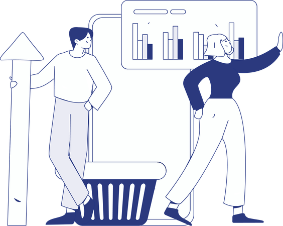 男性がオンラインウェブサイトからシャツを購入  イラスト