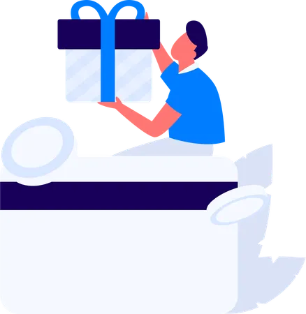 Man purchasing gift via card payment  Illustration