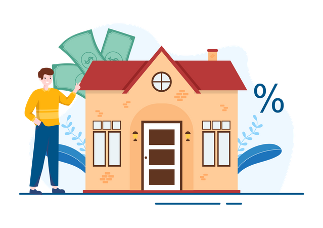 Man purchasing house  Illustration