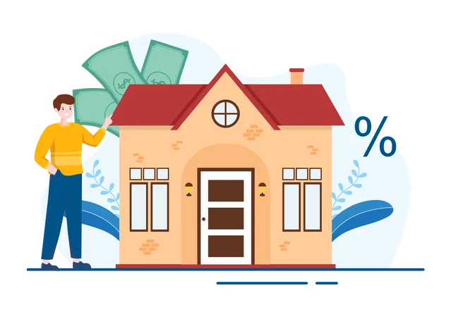 Man purchasing house  Illustration