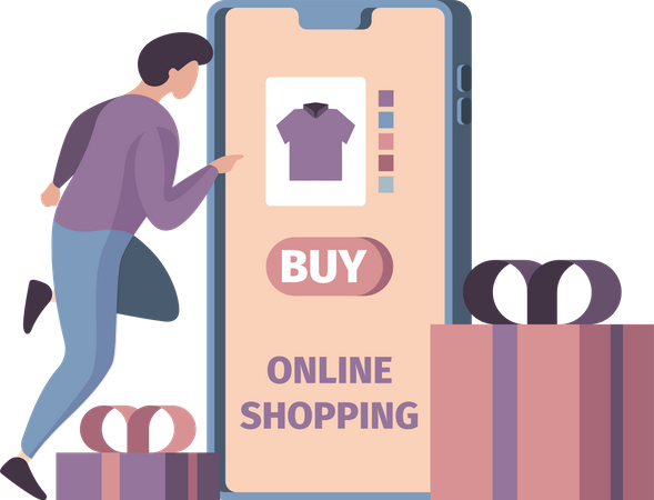 Man purchasing online Illustration