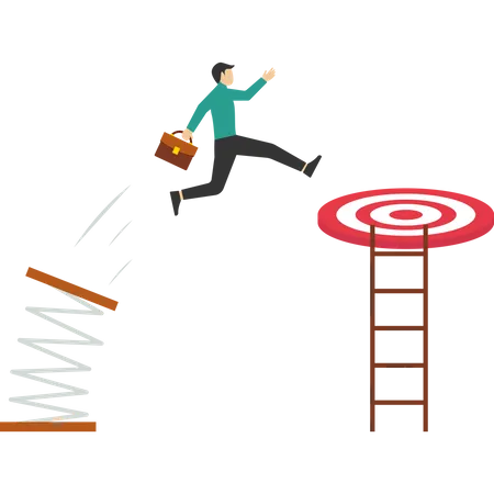The Concept Of Pursuing Targets Or Profits Illustration Of A Businessman Who Beats Other Businessmen By Taking Advantage Business Vector Illustration Illustration