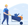 pushing wheelbarrow illustration free download