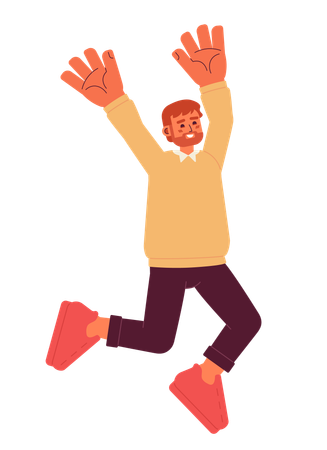 Man raising arms up  Illustration