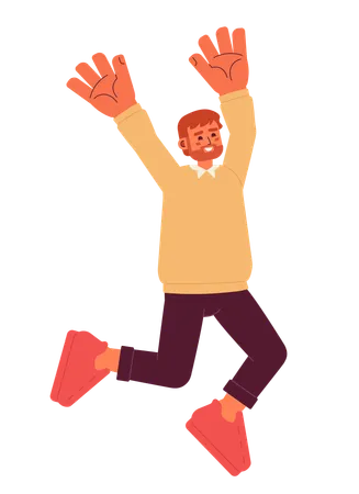 Man raising arms up  Illustration