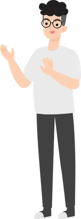 Man Raising Both Hands  Illustration