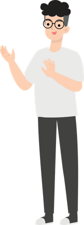 Man Raising Both Hands  Illustration