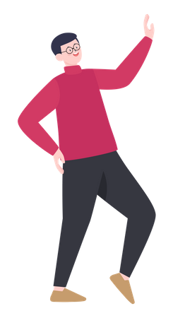 Man raising hand  Illustration