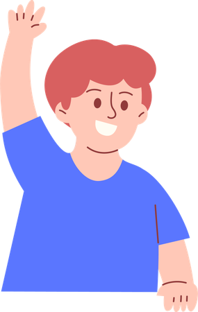 Man raising hand  Illustration