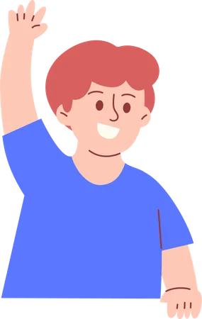 Man raising hand  Illustration