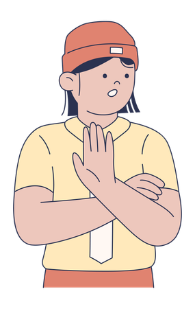 Man Raising Hand to Stop  Illustration