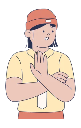 Man Raising Hand to Stop  Illustration