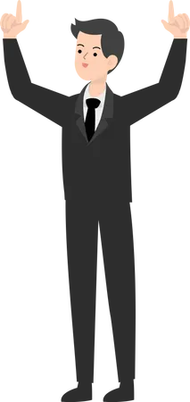 Man Raising Hands  Illustration