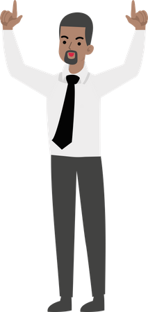 Man Raising Hands  Illustration