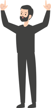 Man Raising Hands  Illustration