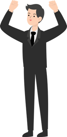 Man Raising Hands  Illustration