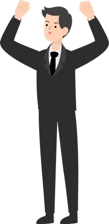 Man Raising Hands  Illustration