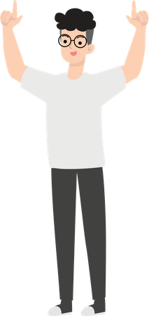 Man Raising Hands  Illustration