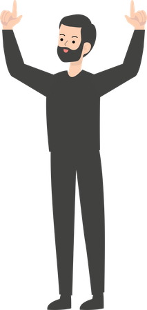Man Raising Hands  Illustration