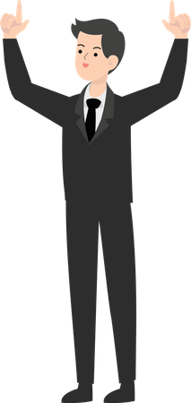 Man Raising Hands  Illustration
