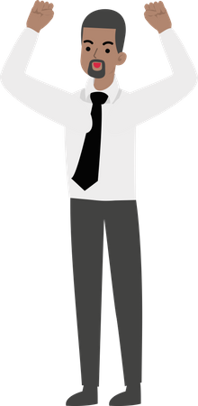 Man Raising Hands  Illustration