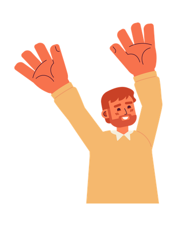 Man raising hands up  일러스트레이션