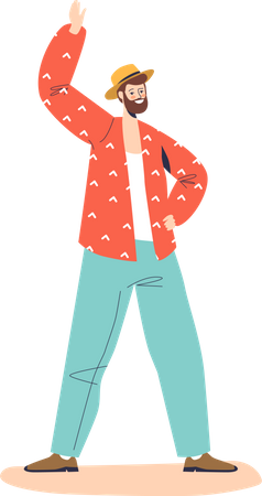 Man raising his hand  Illustration