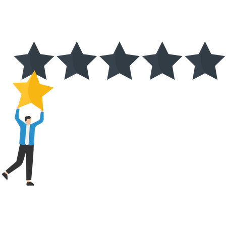 Man giving star rating  Illustration