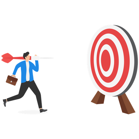 Man reaching for target  Illustration